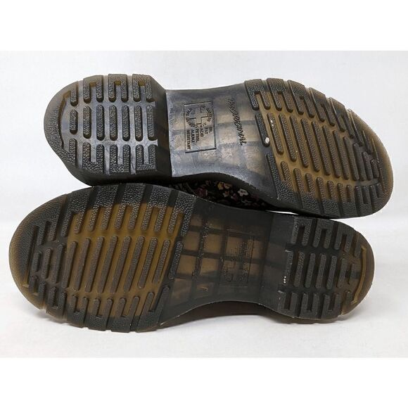 DR. MARTENS SIMONE 10 HOLE BLACK PINK ROSES FLORAL LEATHER SIZE 6 US NO INSOLE - Picture 6 of 7